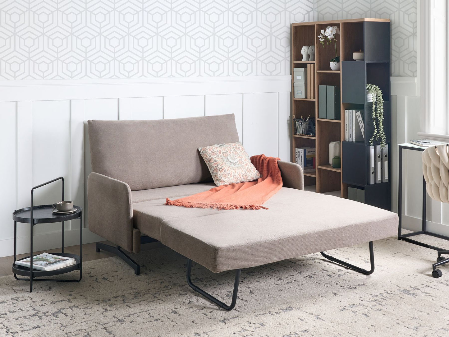 Fabric Sofa Bed Taupe BELFAST