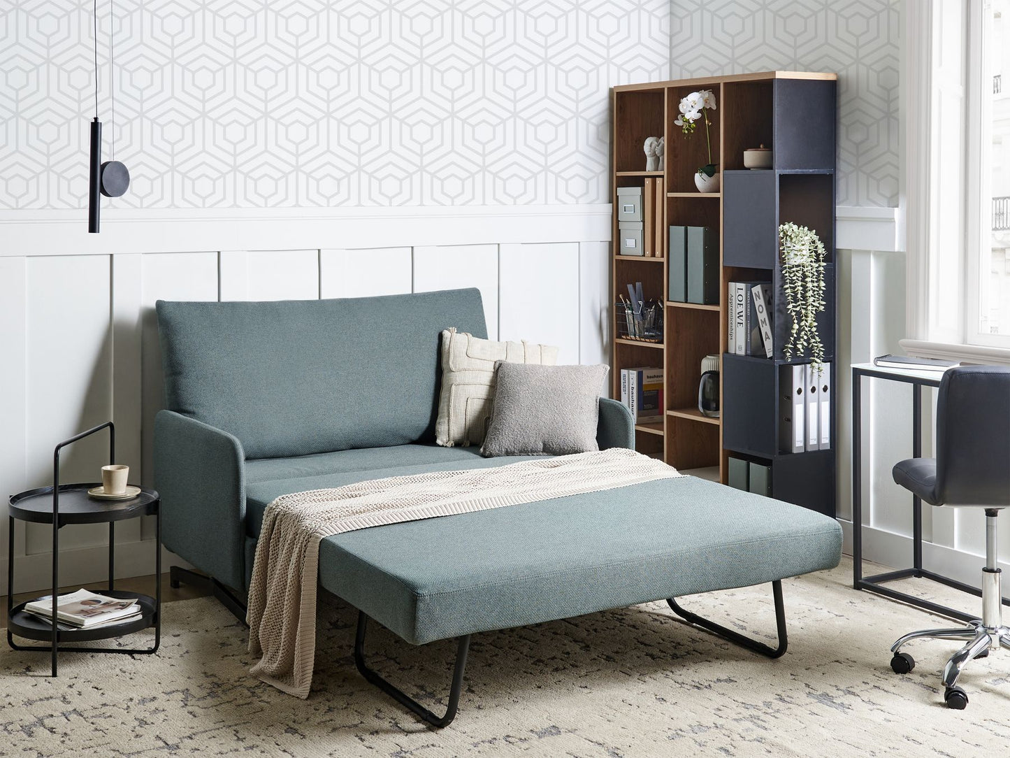 Fabric Sofa Bed Green BELFAST