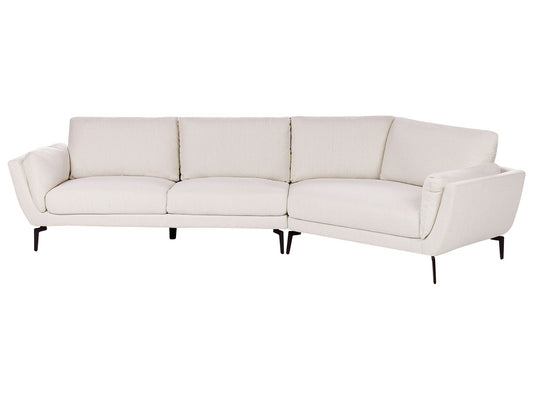3 Seater Fabric Sofa Light Beige KANSSELI