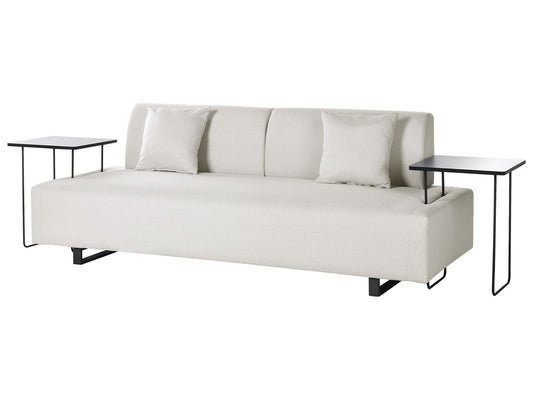 Sofa with Side Tables Beige SOKNA