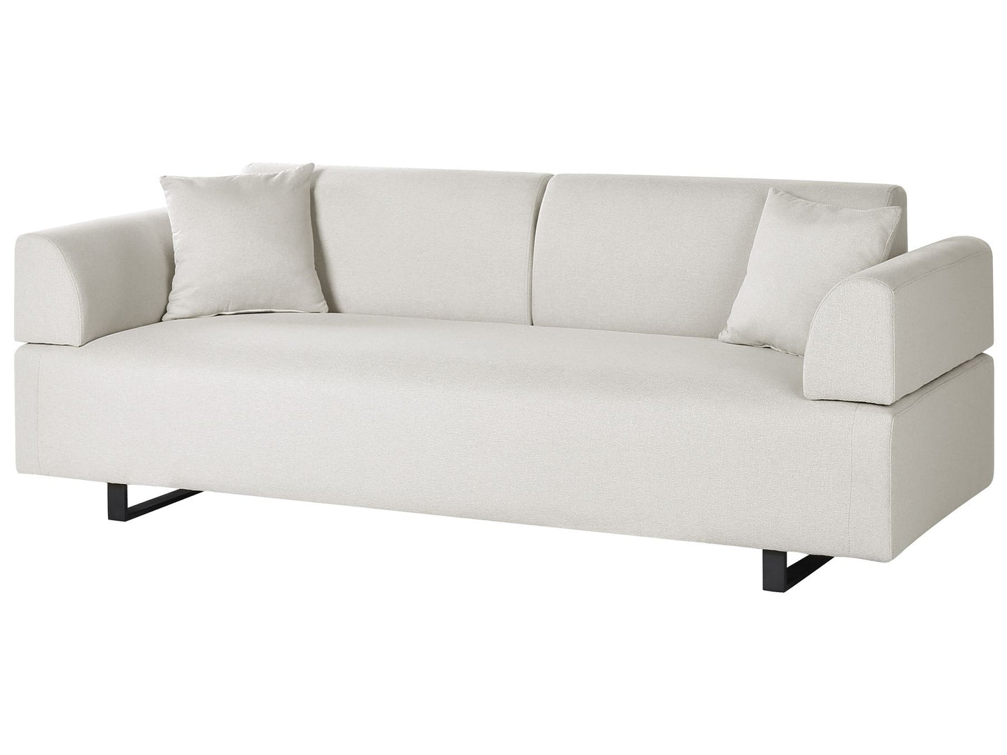 Sofa with Side Tables Beige SOKNA