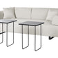 Sofa with Side Tables Beige SOKNA