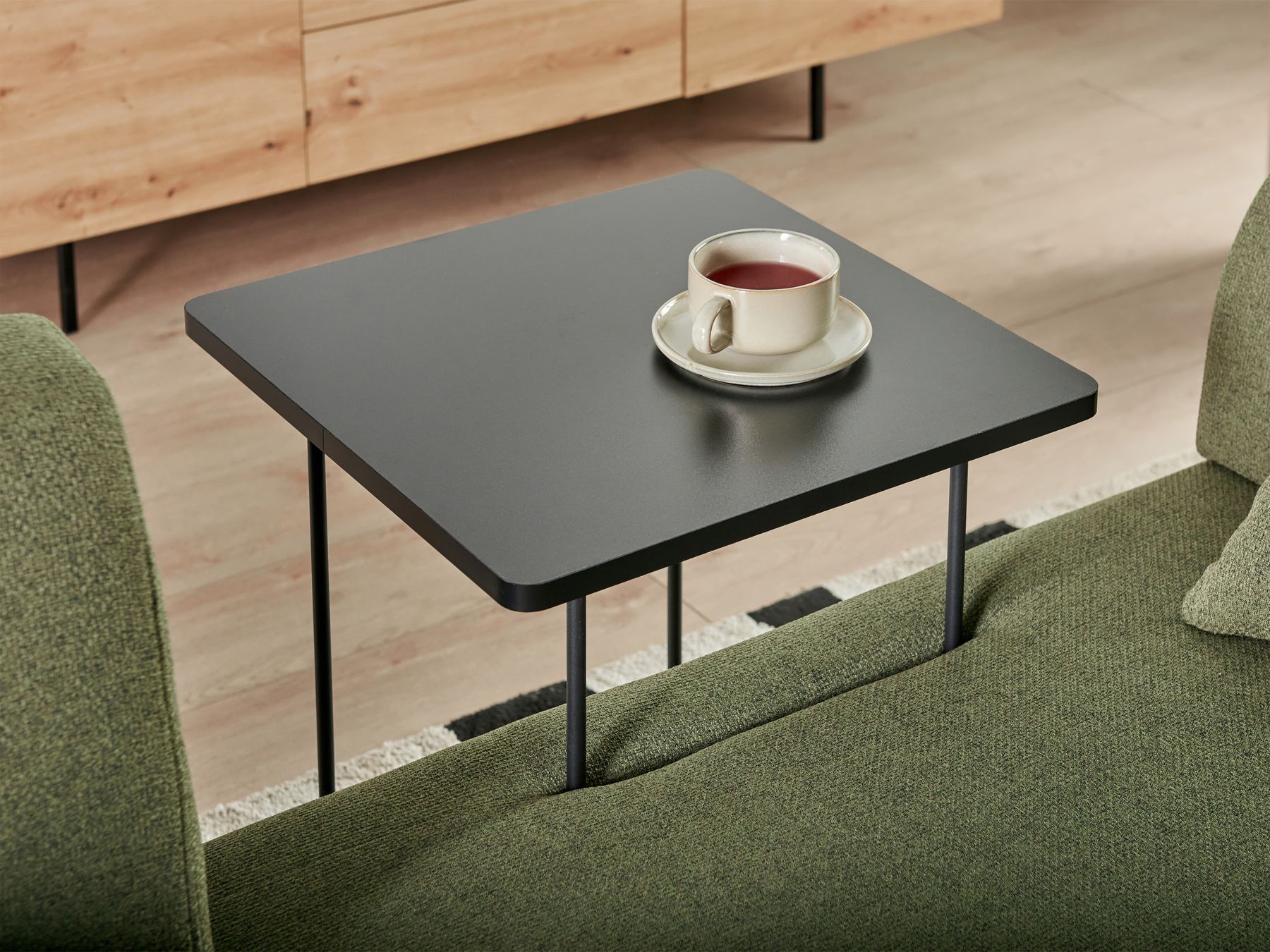 Sofa with Side Tables Green SOKNA