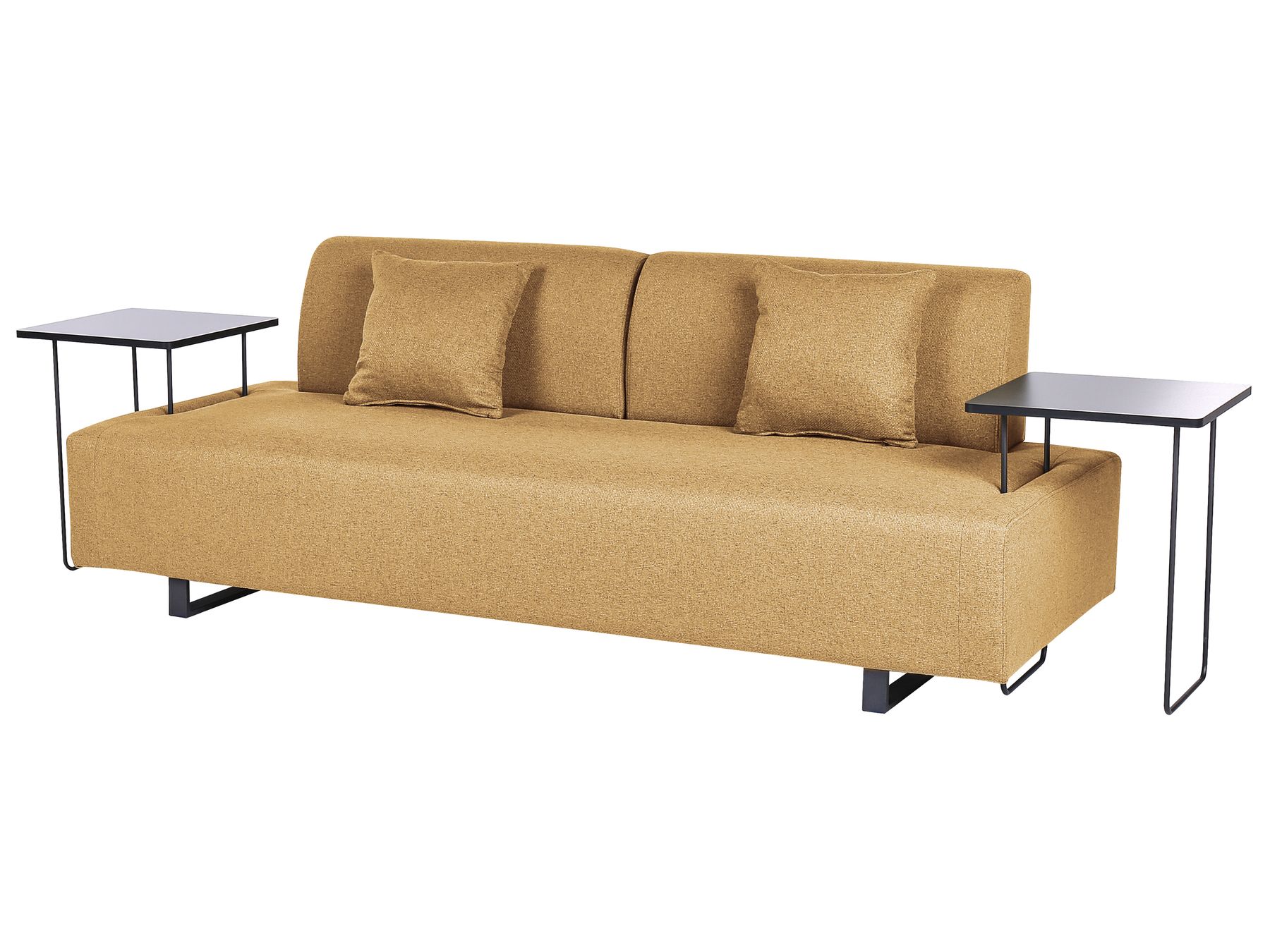 Sofa with Side Tables Yellow SOKNA