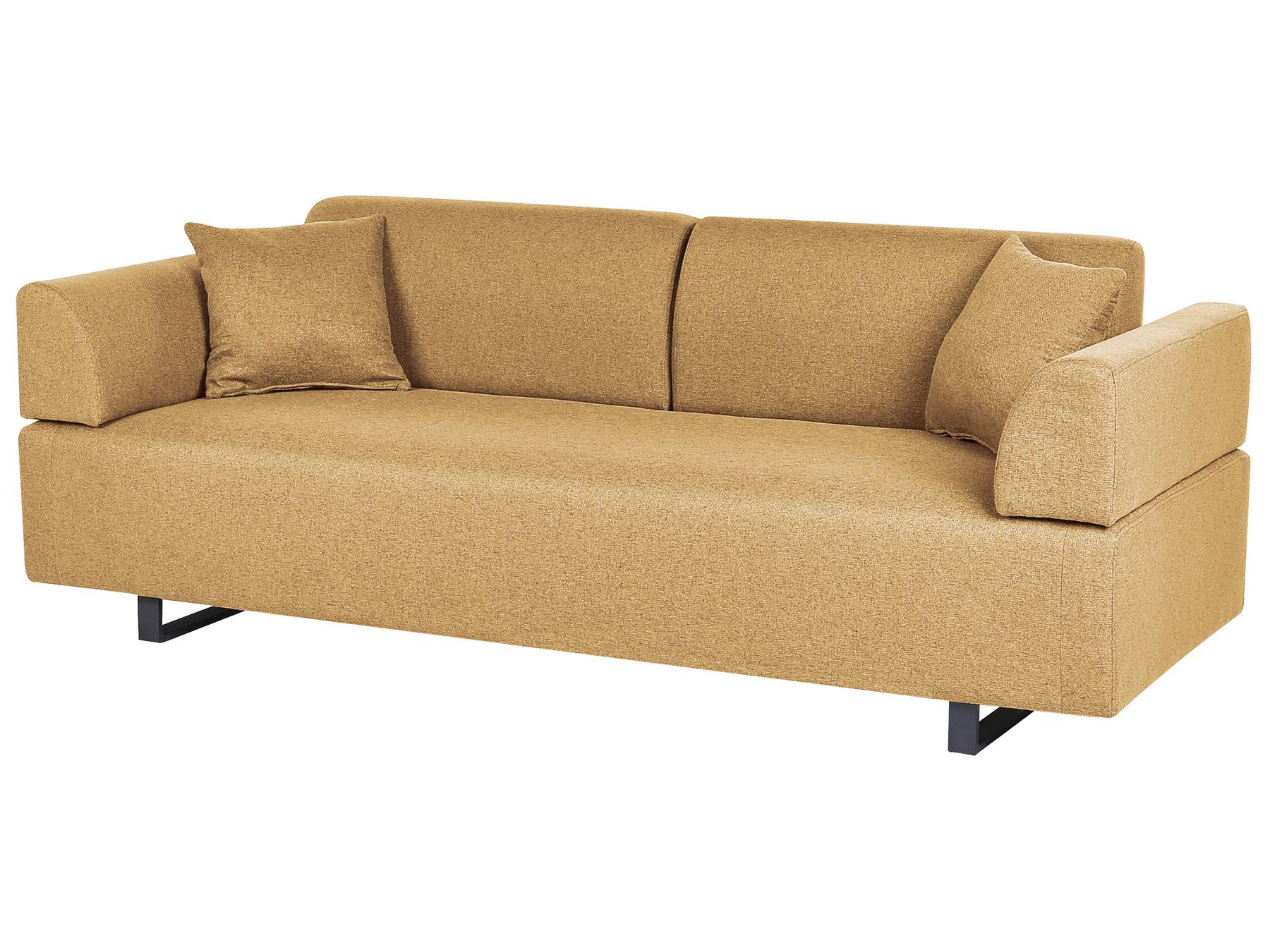 Sofa with Side Tables Yellow SOKNA