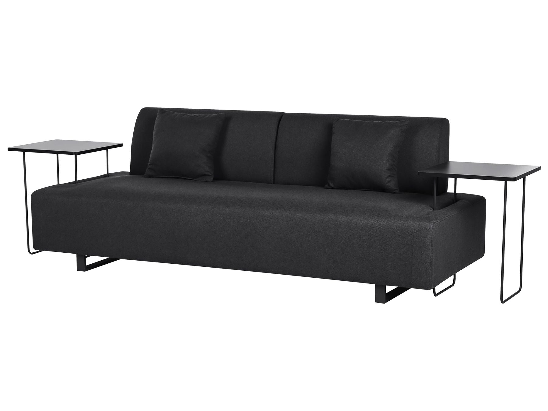 Sofa with Side Tables Black SOKNA