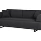 Sofa with Side Tables Black SOKNA
