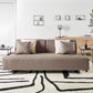 Sofa with Side Tables Brown SOKNA