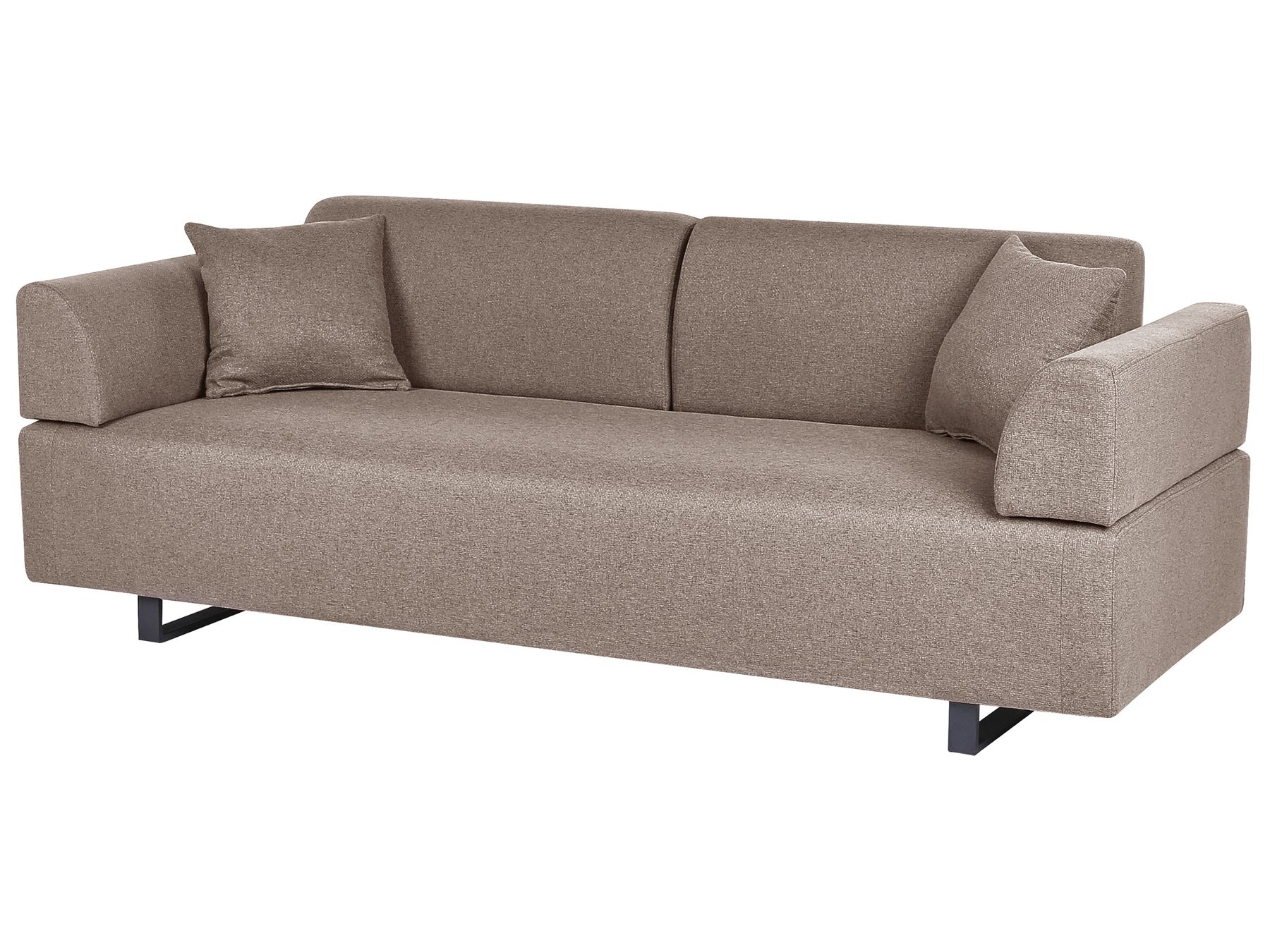 Sofa with Side Tables Brown SOKNA