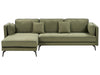 Right Hand Fabric Corner Sofa Green