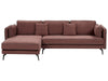 Right Hand Fabric Corner Sofa Burgundy