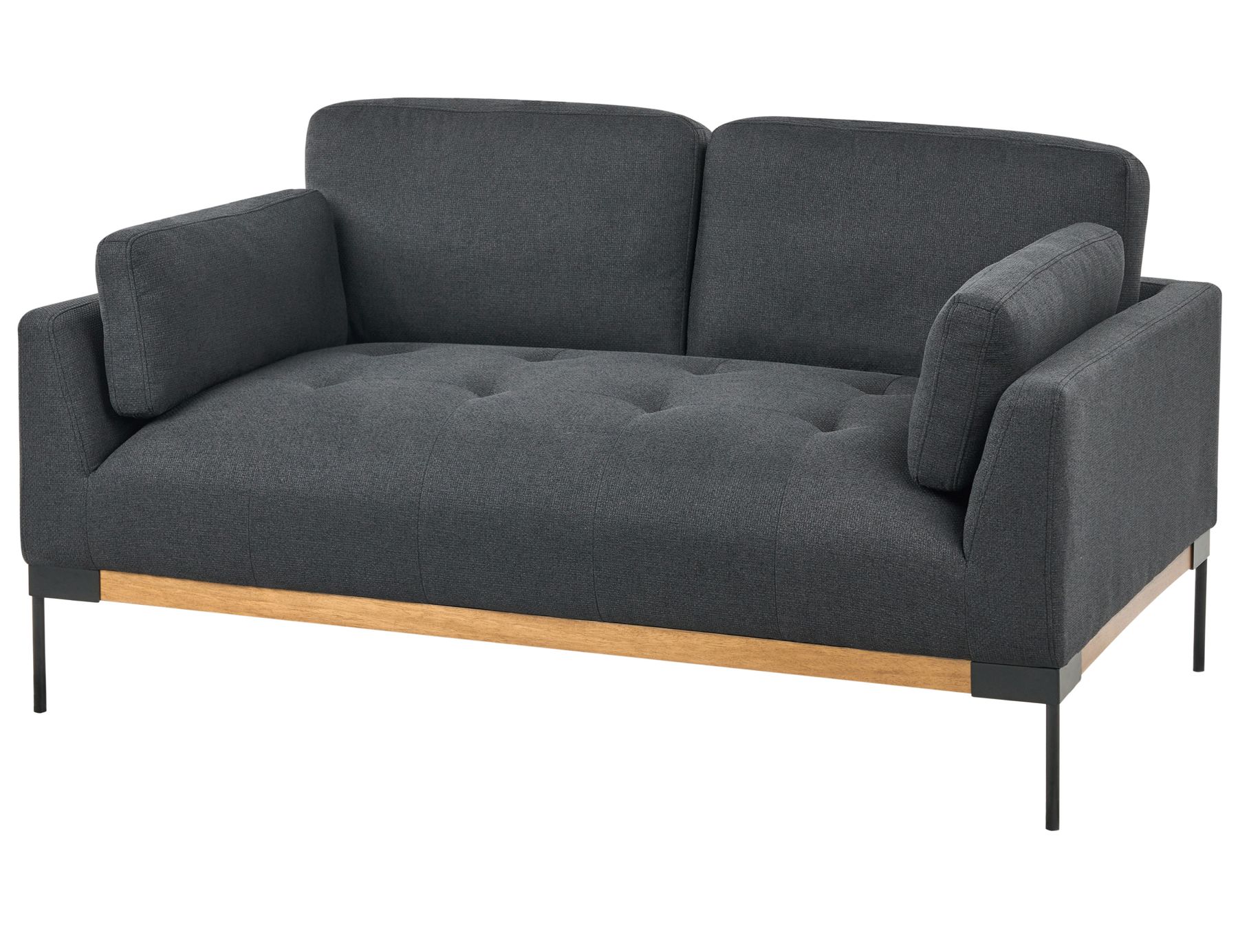 2 Seater Fabric Sofa Black SKAVEN