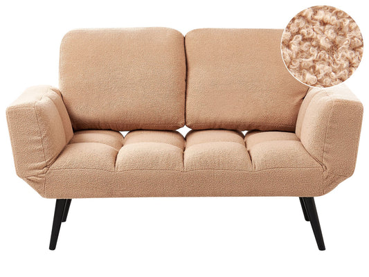 Boucle Sofa Bed Sand Beige BREKKE