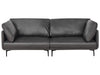 3 Seater Vegan Leather Sofa Black