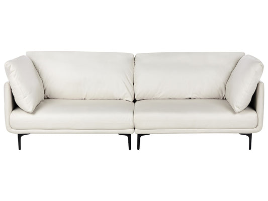 REVSNES Faux Leather Off-White 3 Seater