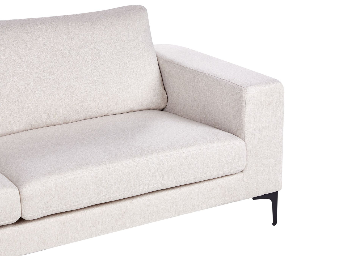3 Seater Fabric Sofa Beige VADSTENA