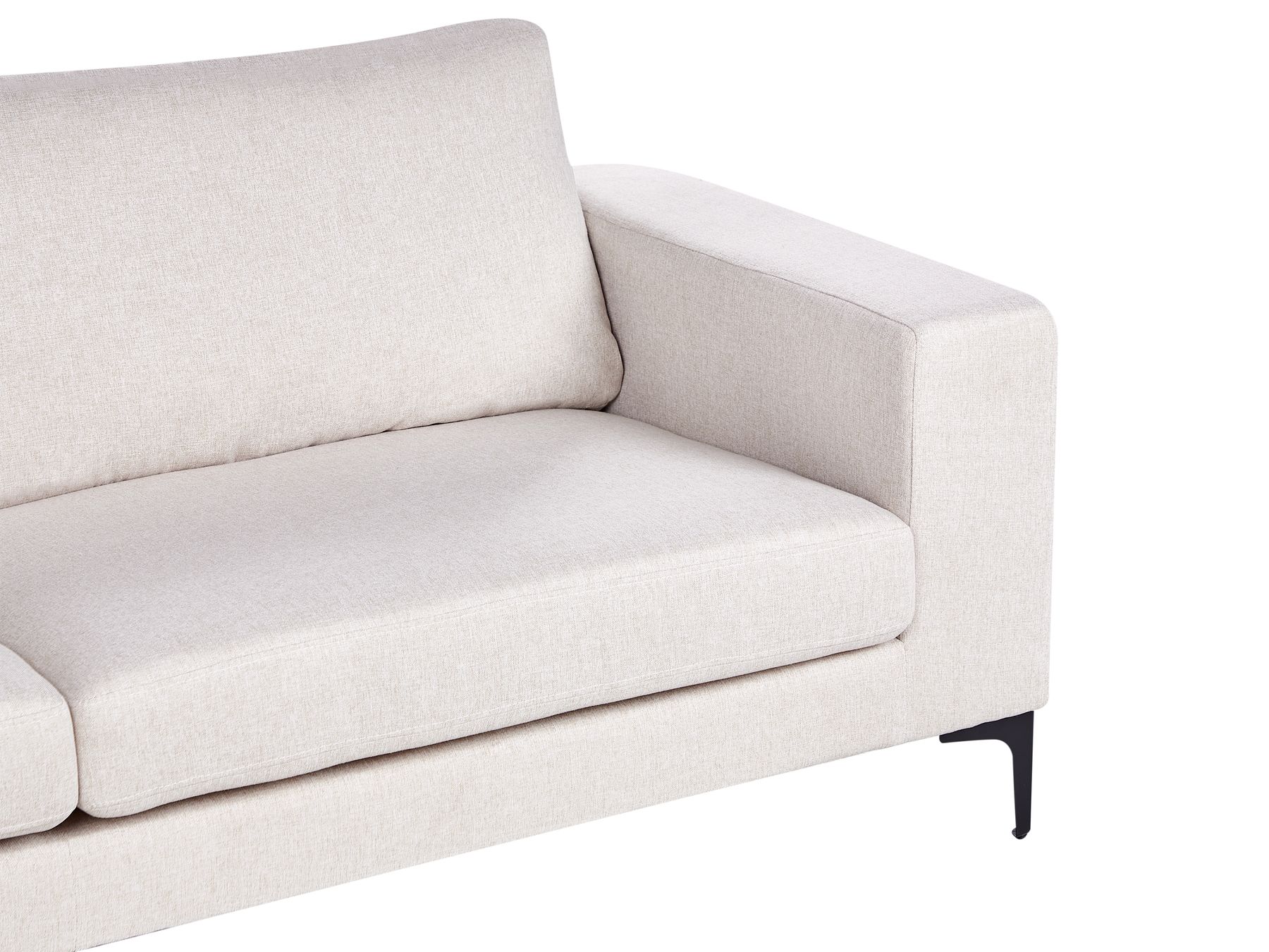 3 Seater Fabric Sofa Beige VADSTENA
