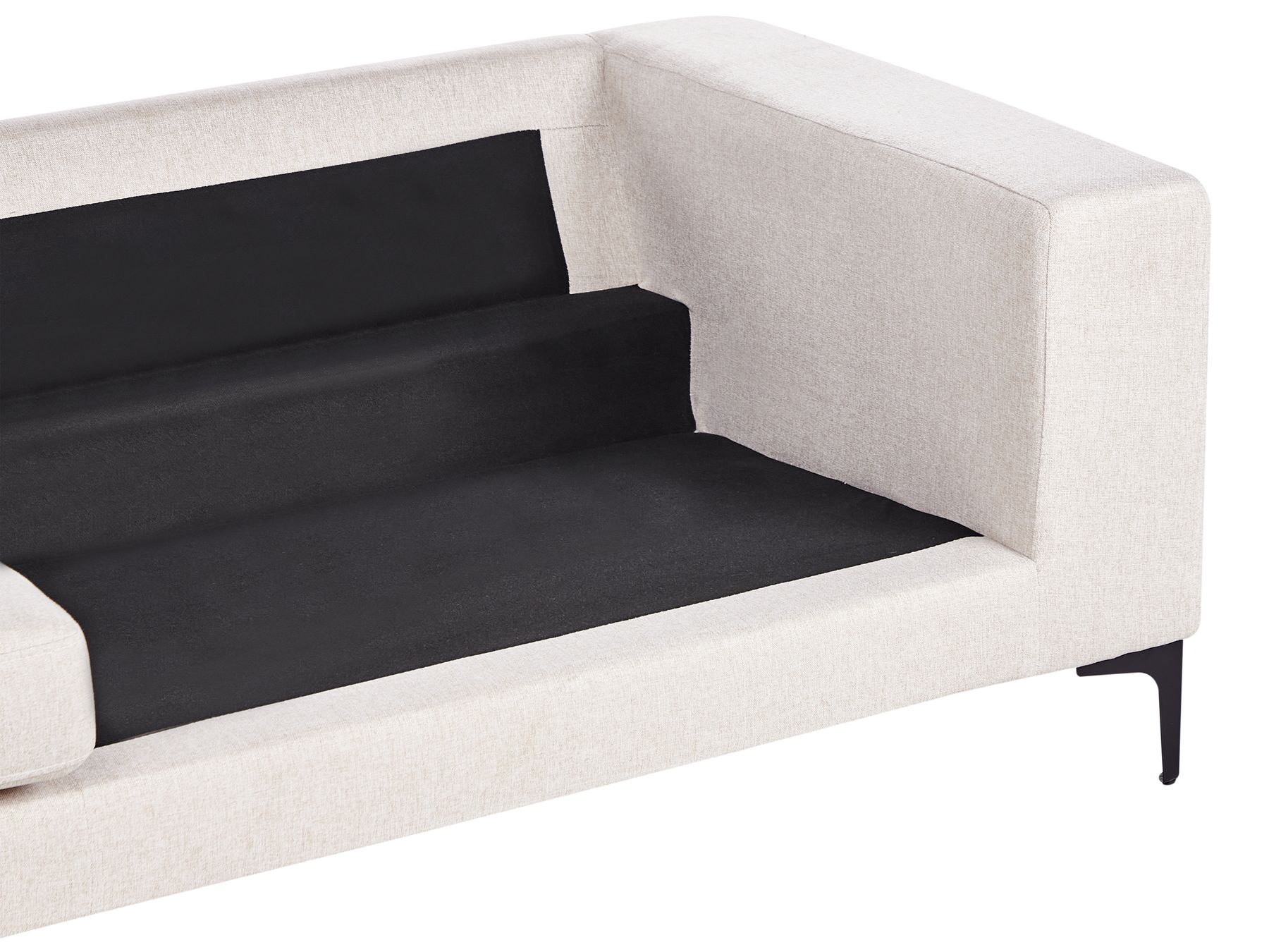 3 Seater Fabric Sofa Beige VADSTENA