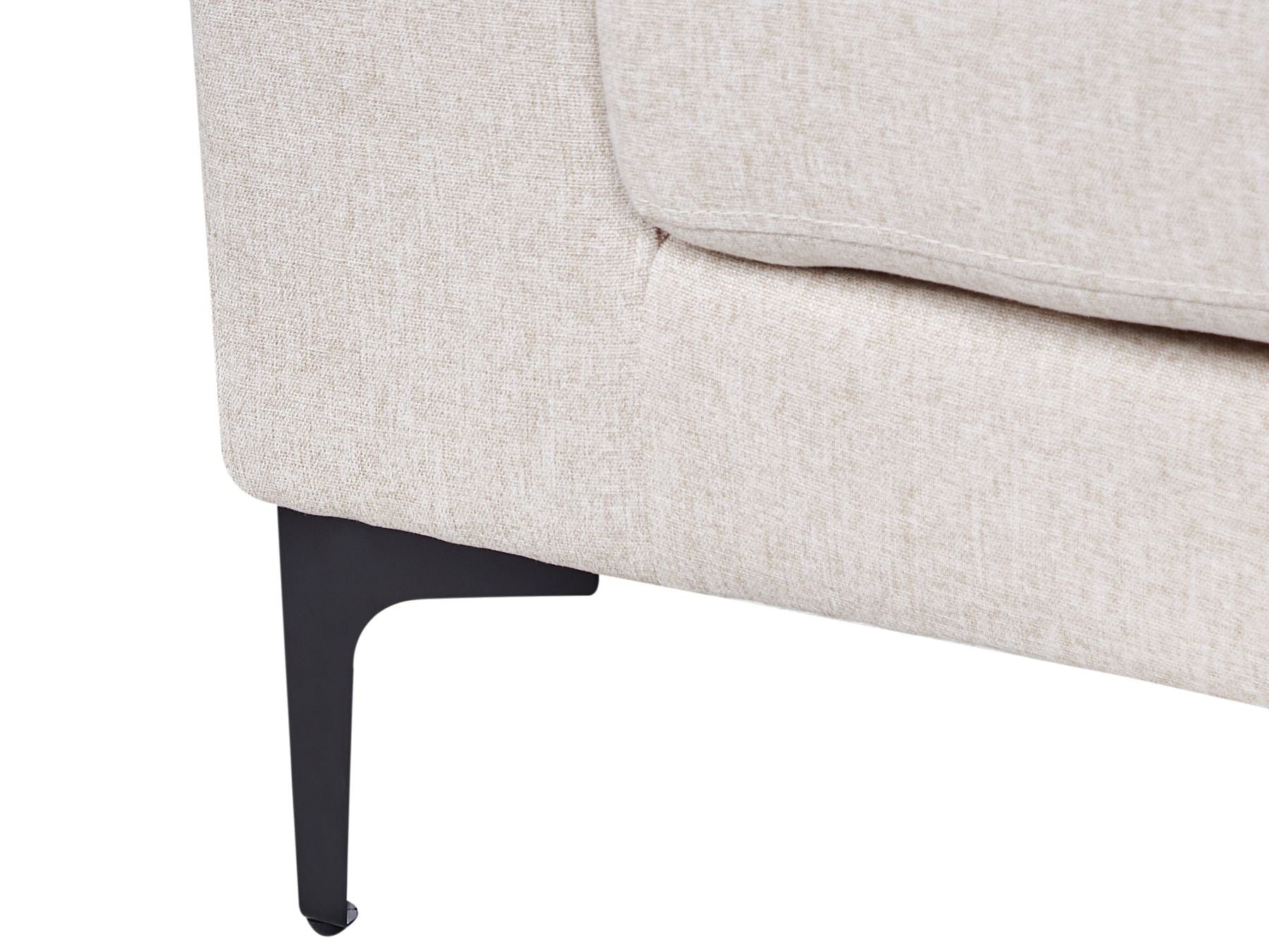 3 Seater Fabric Sofa Beige VADSTENA