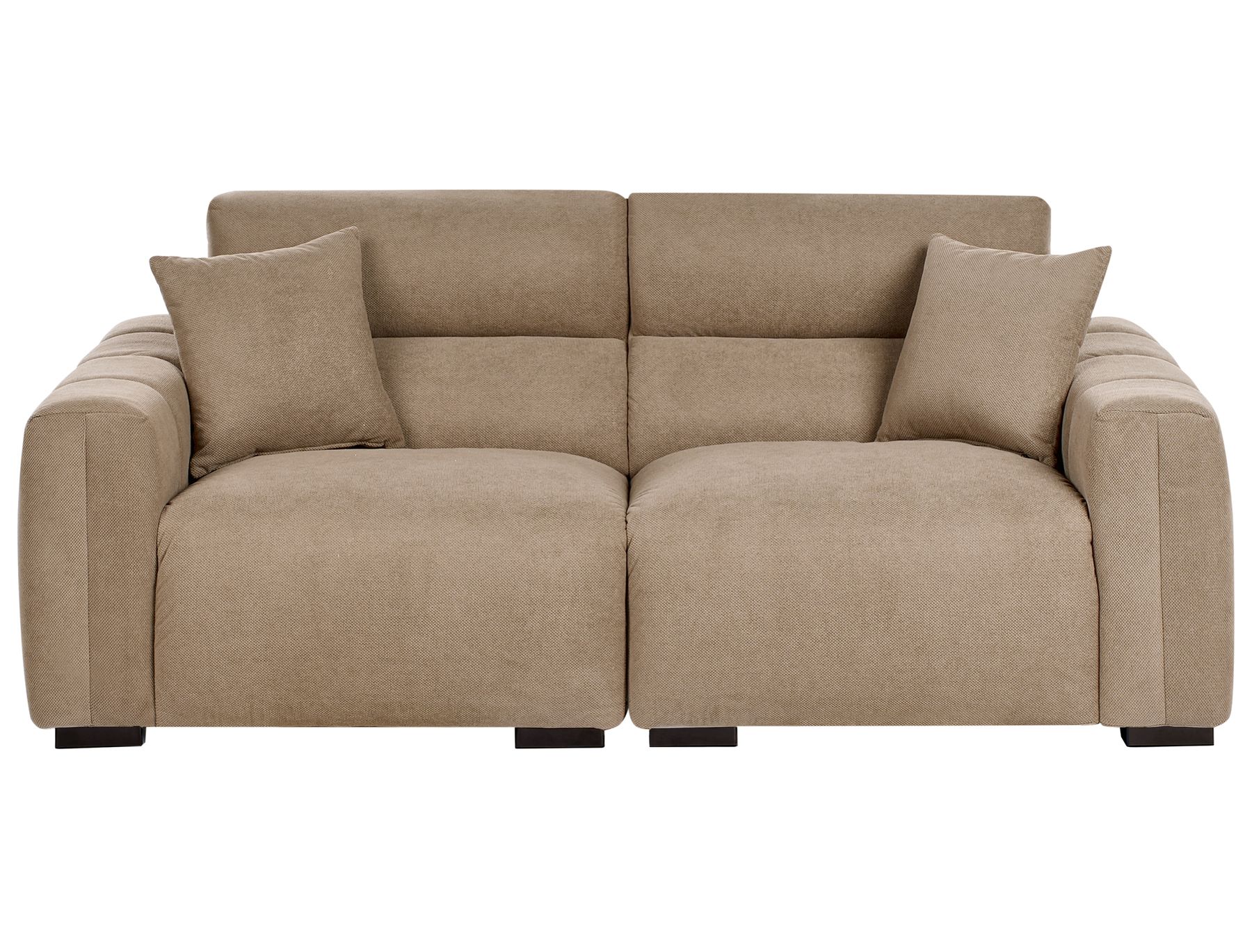 3 Seater Fabric Sofa Light Brown FAUSKAN