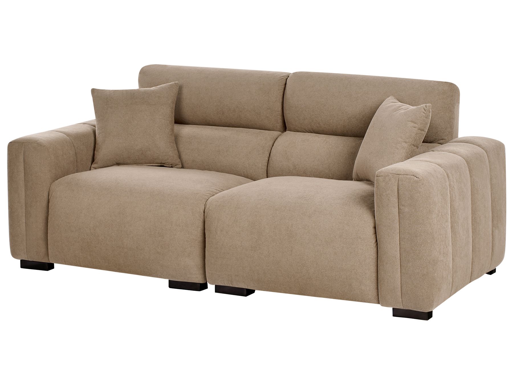 3 Seater Fabric Sofa Light Brown FAUSKAN
