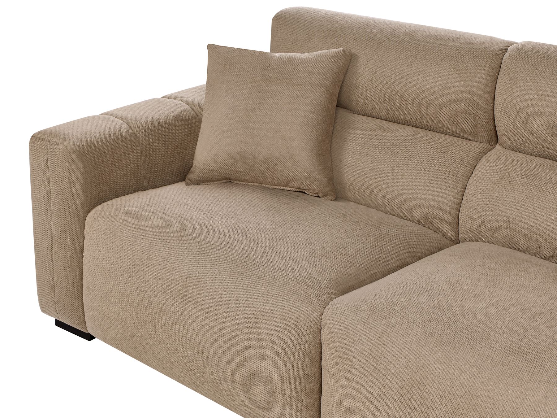 3 Seater Fabric Sofa Light Brown FAUSKAN