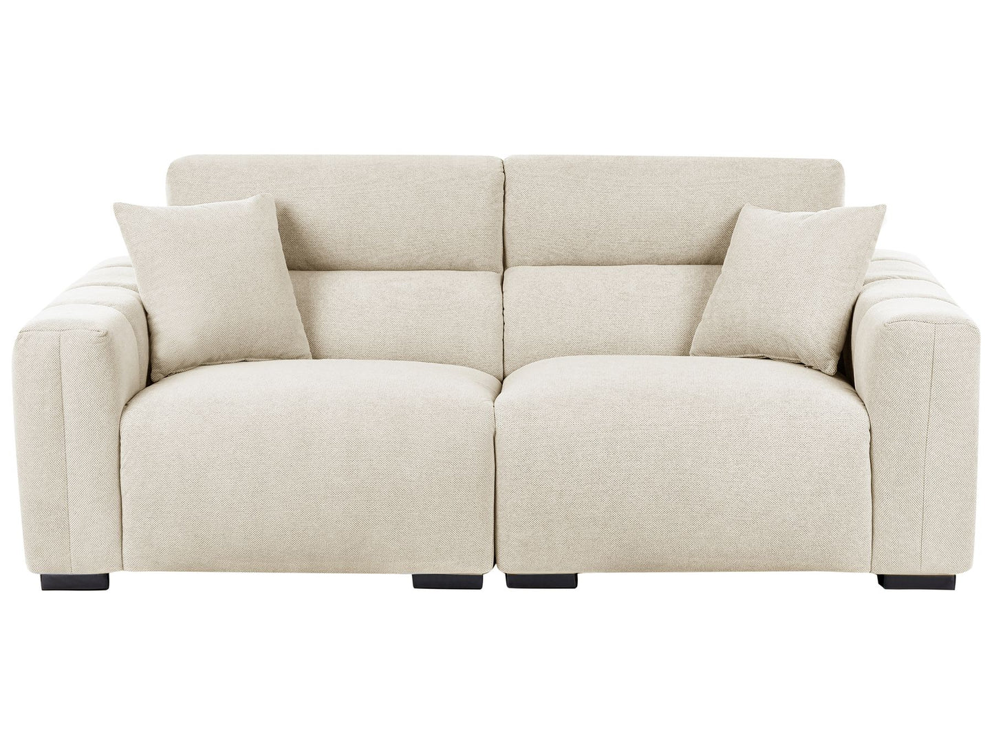 3 Seater Fabric Sofa Light Beige FAUSKAN