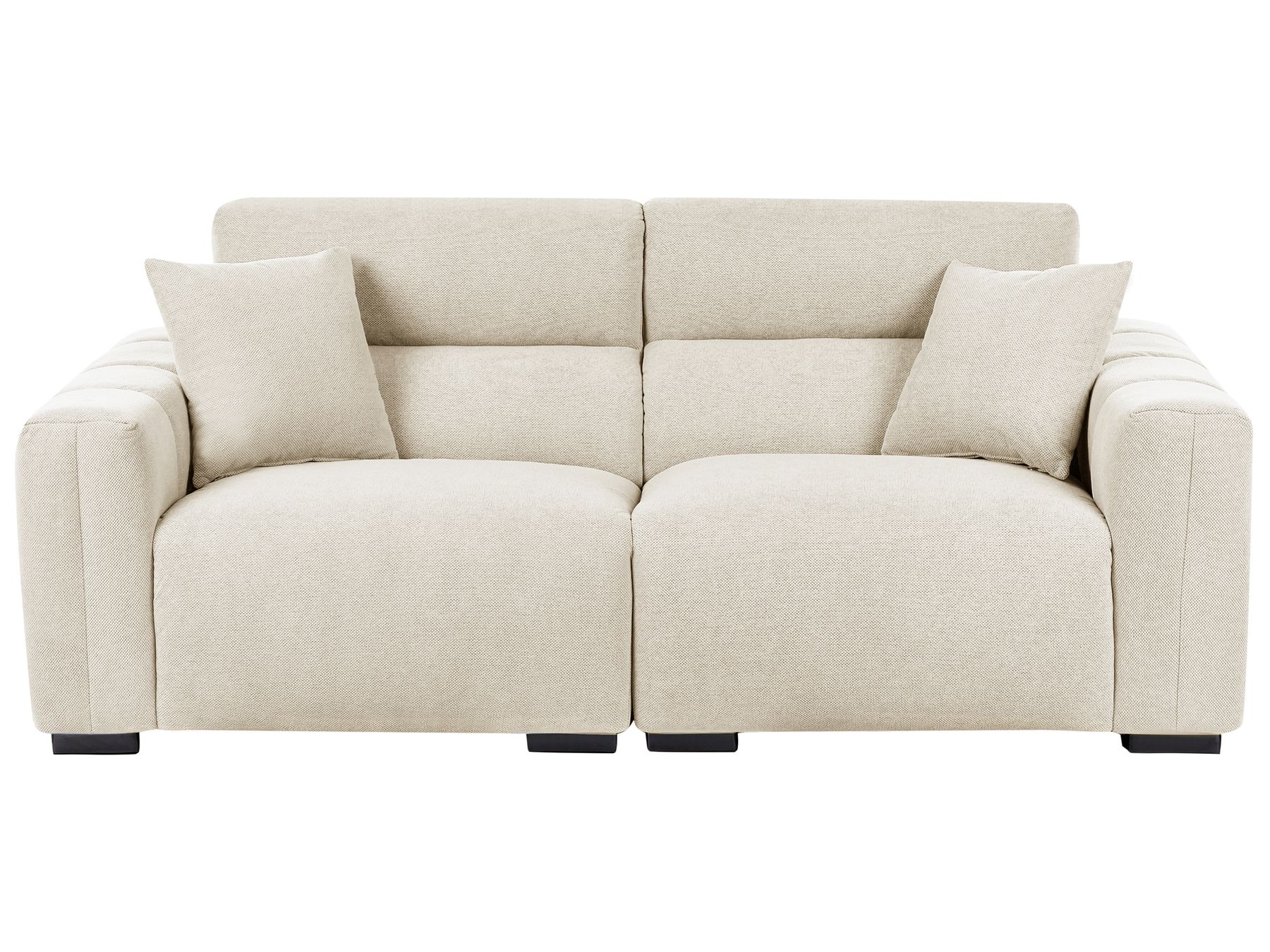 3 Seater Fabric Sofa Light Beige FAUSKAN