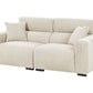 3 Seater Fabric Sofa Light Beige FAUSKAN
