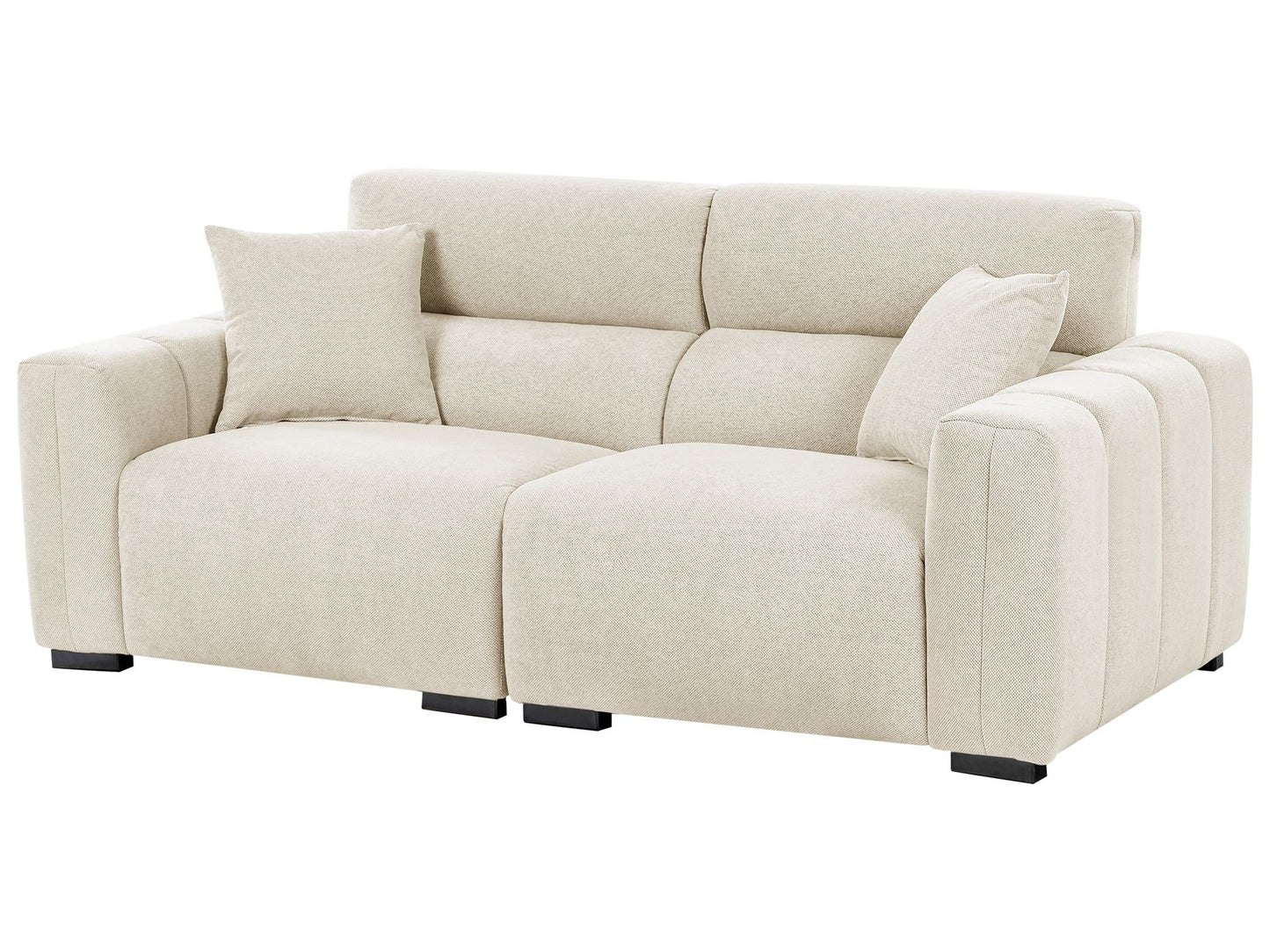 3 Seater Fabric Sofa Light Beige FAUSKAN