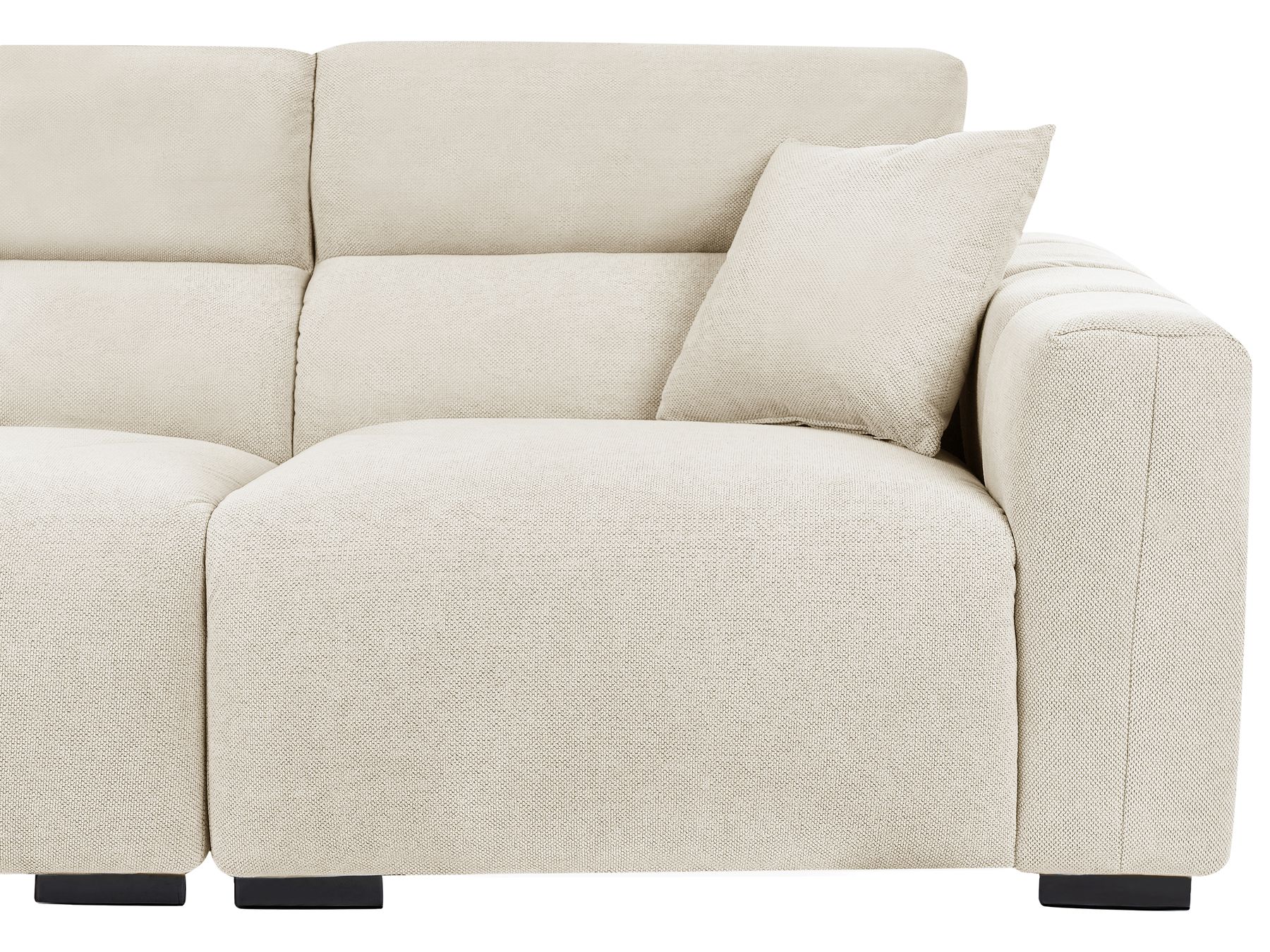 3 Seater Fabric Sofa Light Beige FAUSKAN