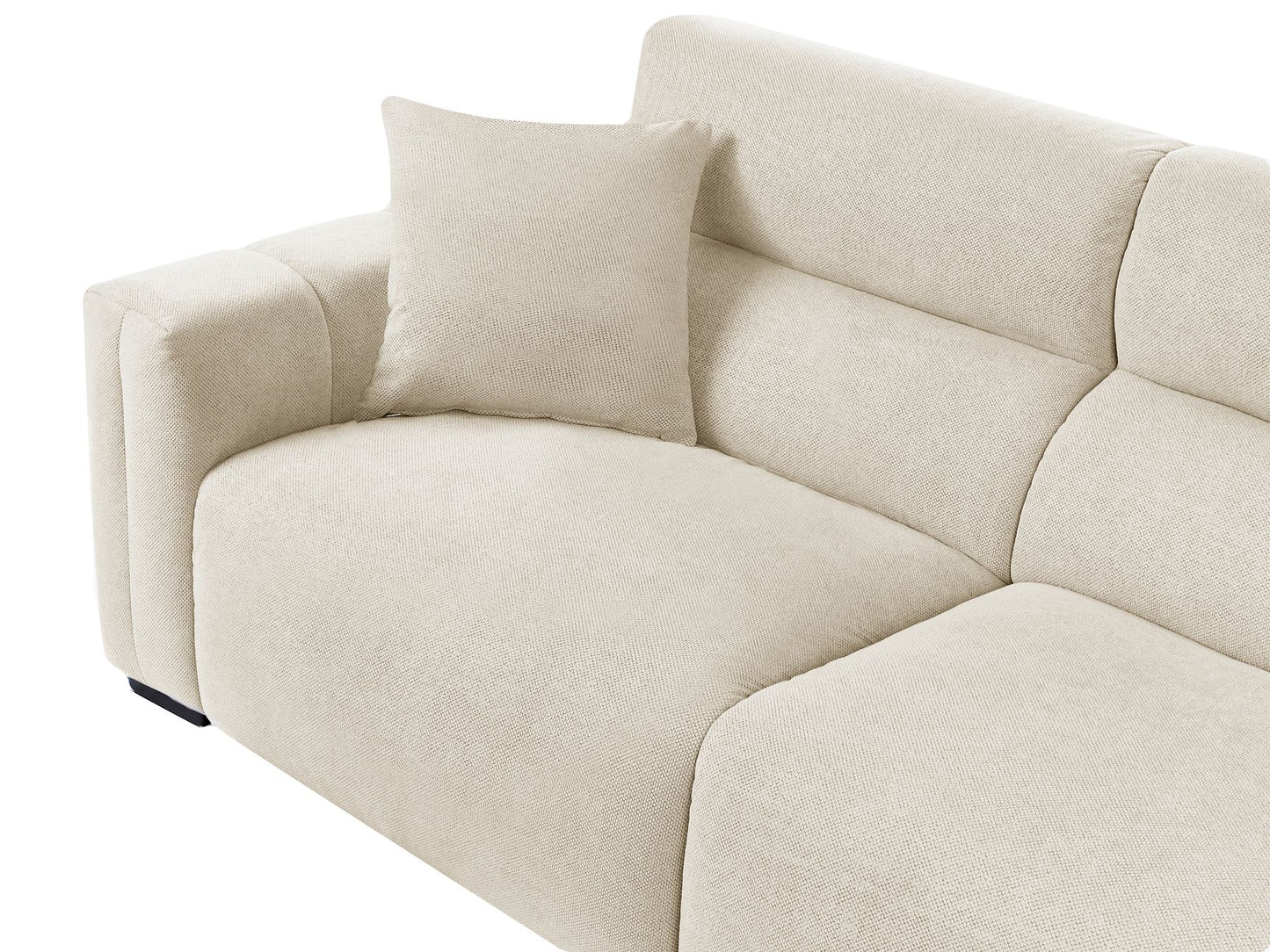 3 Seater Fabric Sofa Light Beige FAUSKAN