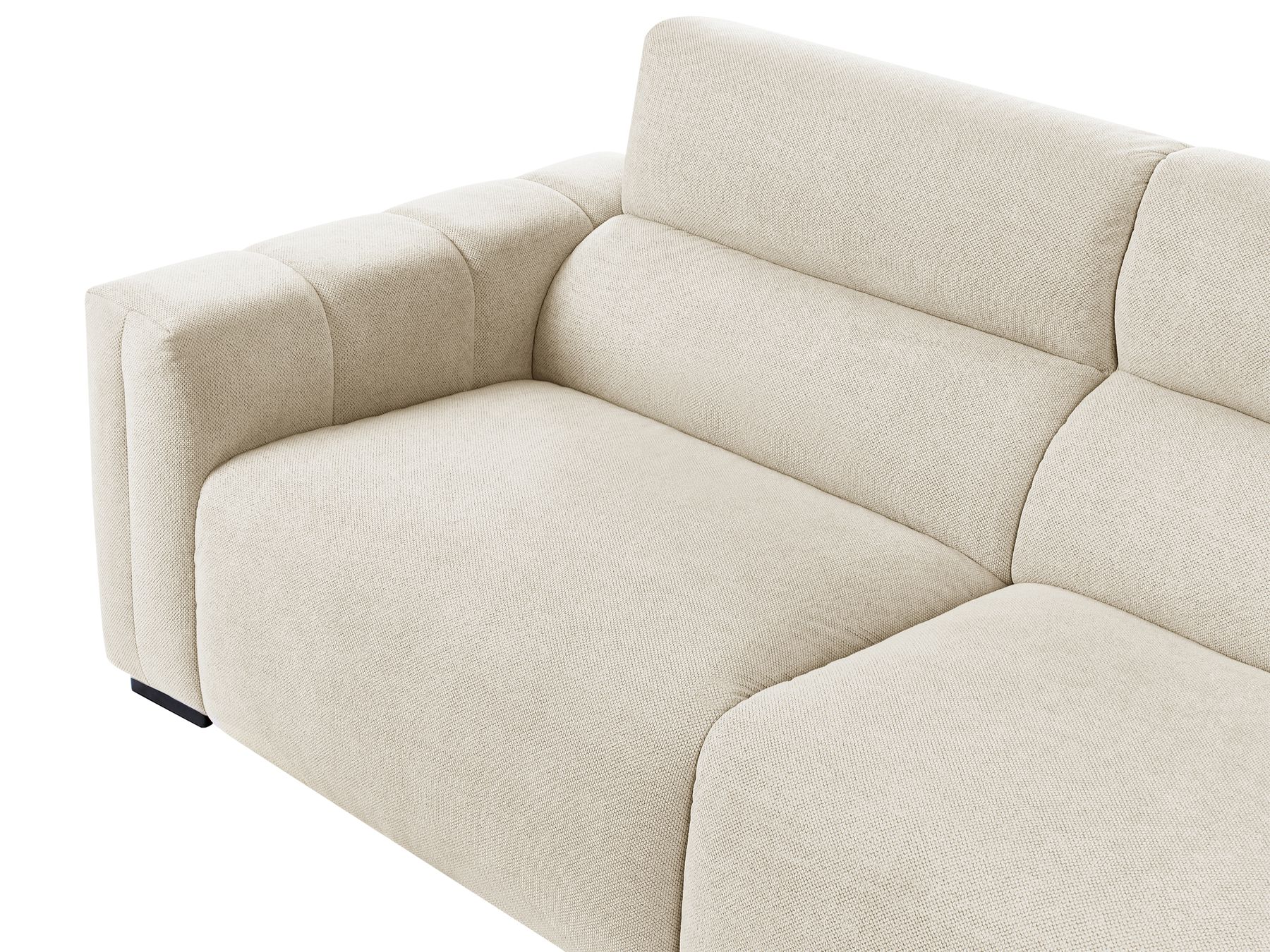 3 Seater Fabric Sofa Light Beige FAUSKAN