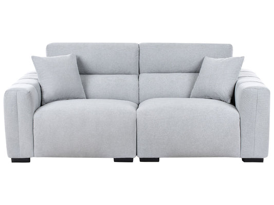 3 Seater Fabric Sofa Light Blue FAUSKAN