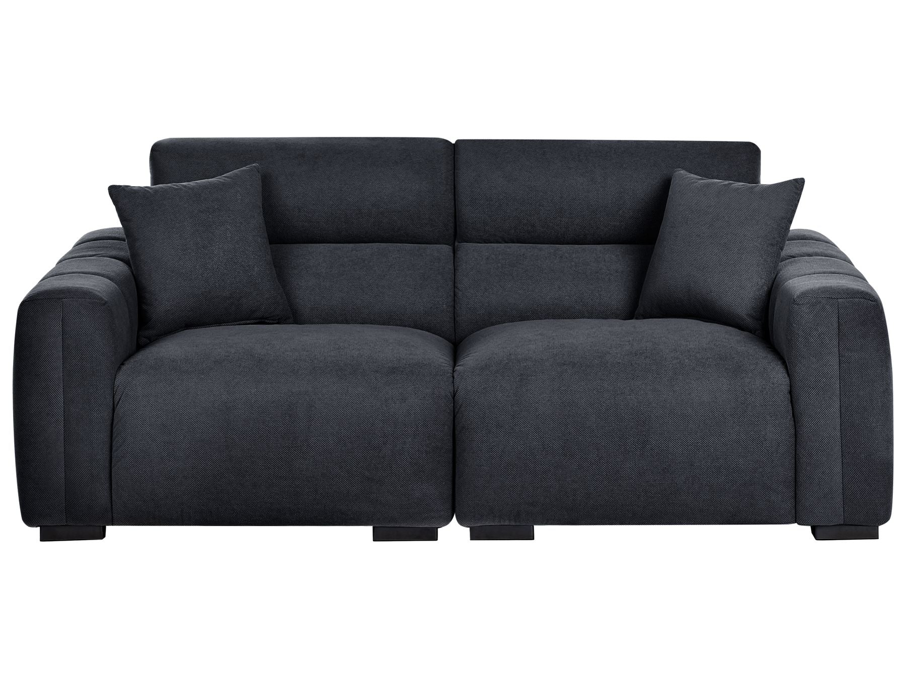 3 Seater Fabric Sofa Black FAUSKAN