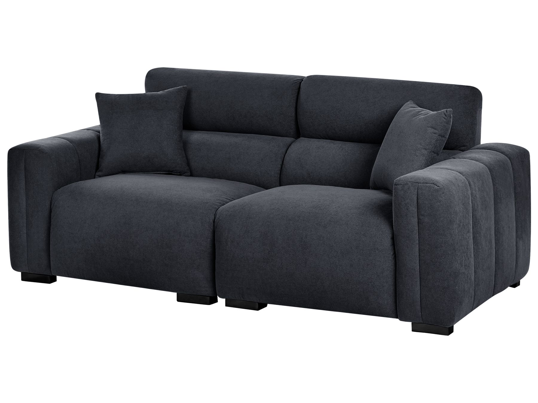 3 Seater Fabric Sofa Black FAUSKAN