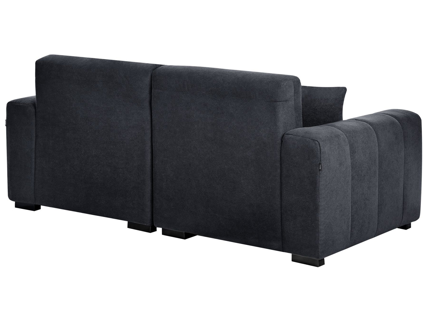 3 Seater Fabric Sofa Black FAUSKAN
