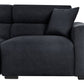 3 Seater Fabric Sofa Black FAUSKAN