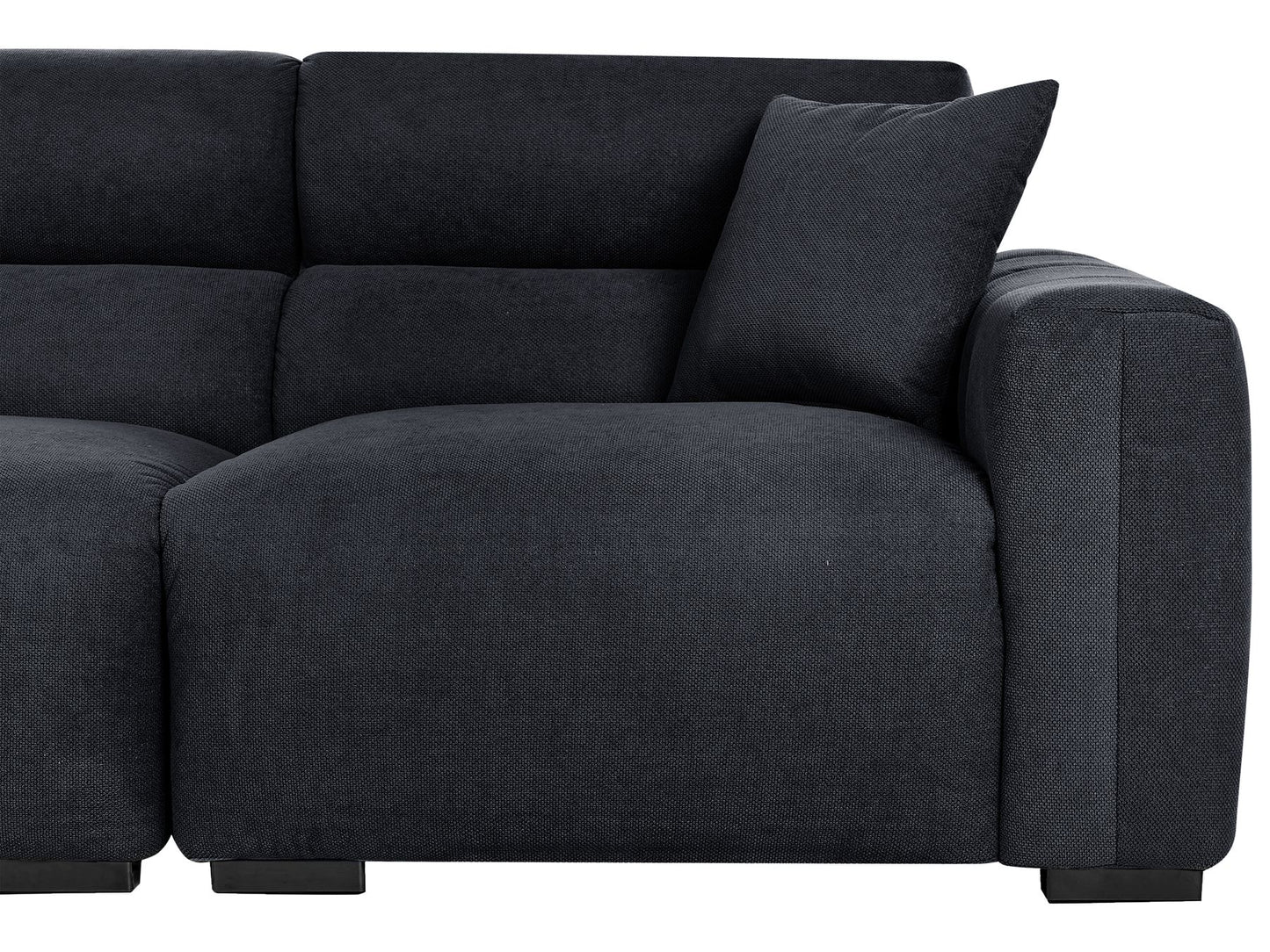 3 Seater Fabric Sofa Black FAUSKAN