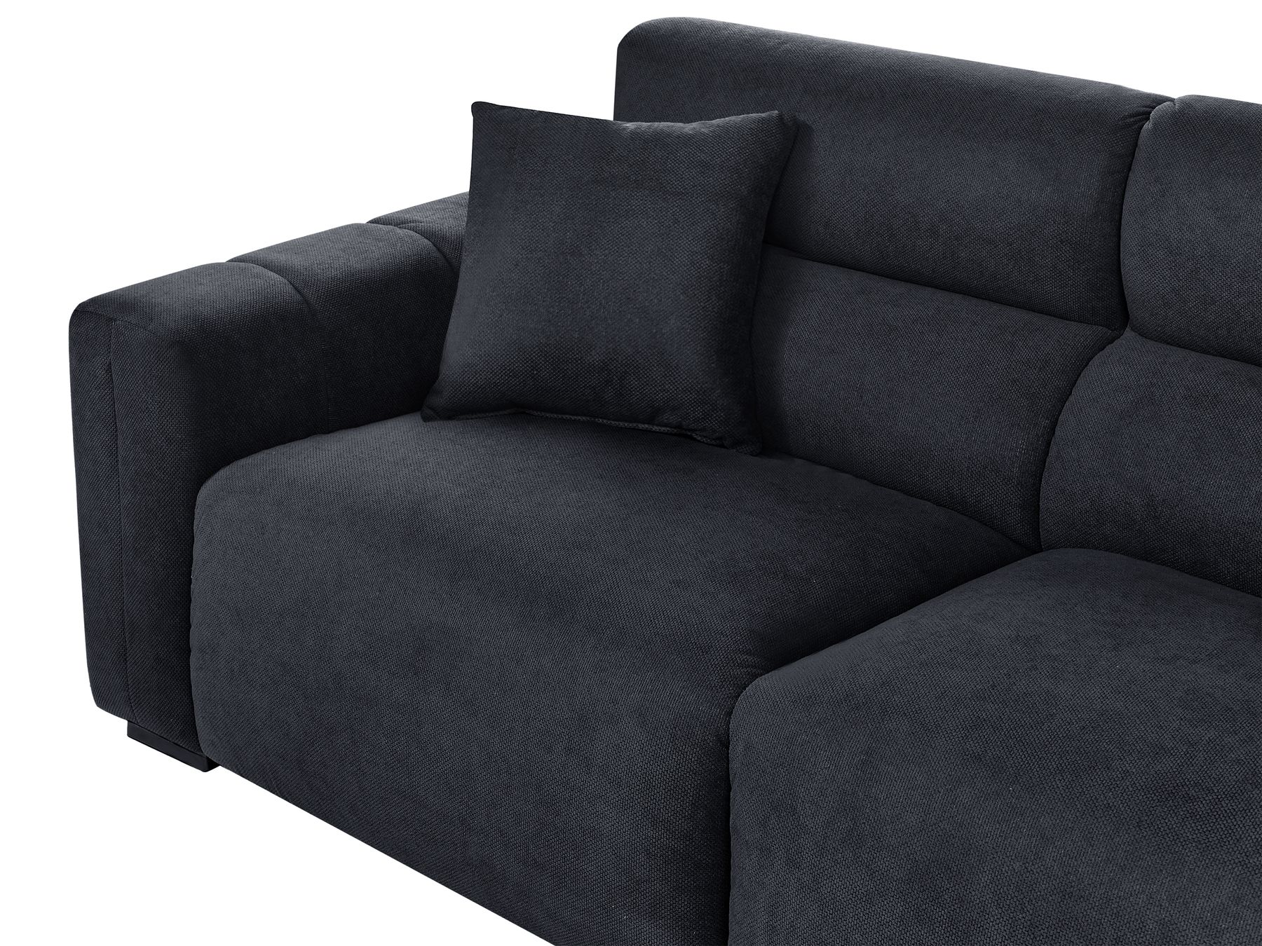 3 Seater Fabric Sofa Black FAUSKAN