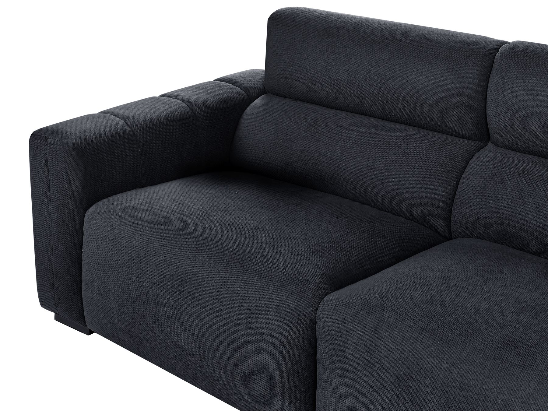 3 Seater Fabric Sofa Black FAUSKAN