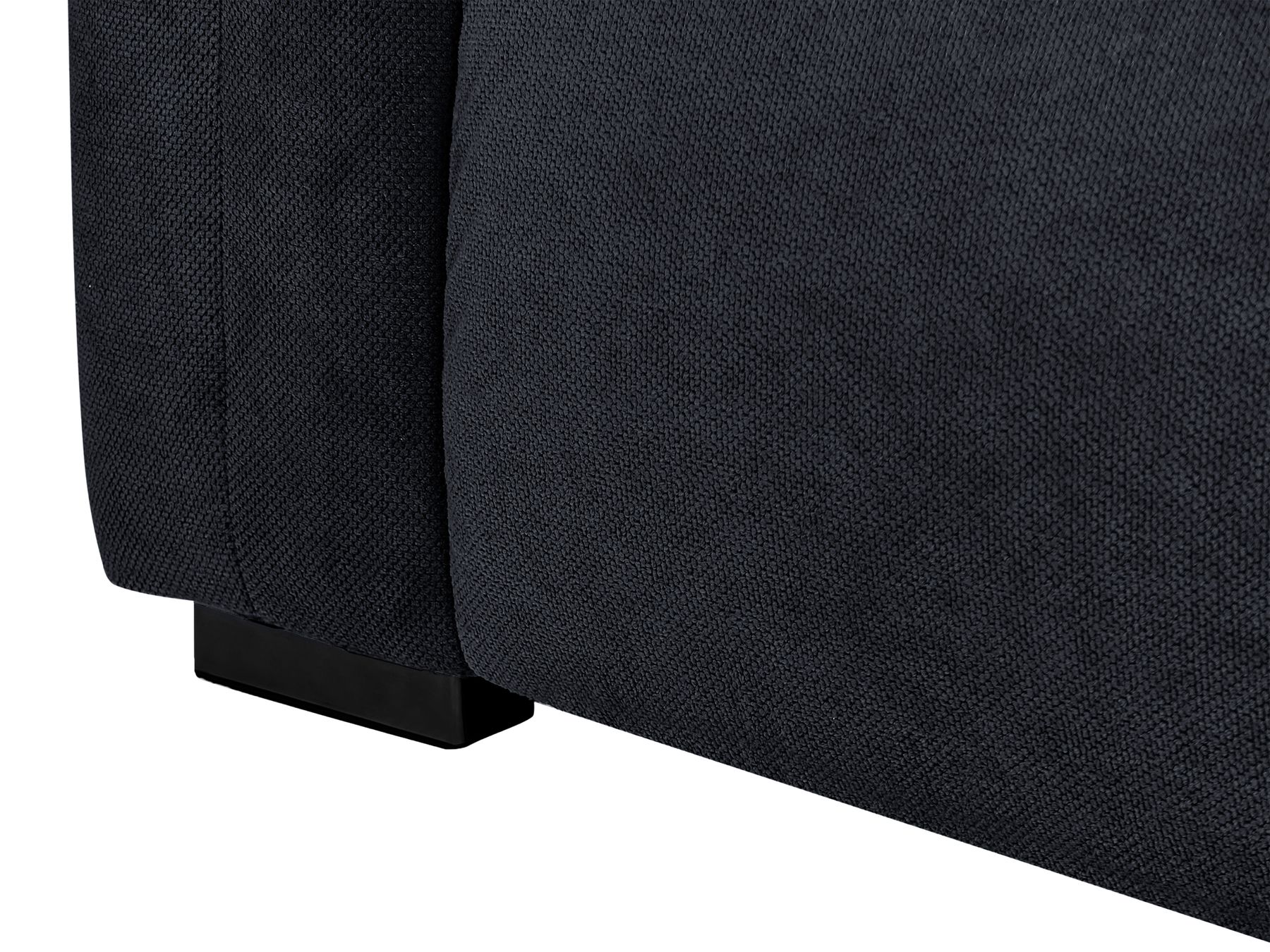 3 Seater Fabric Sofa Black FAUSKAN