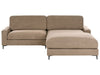 Left Hand Fabric Corner Sofa Brown