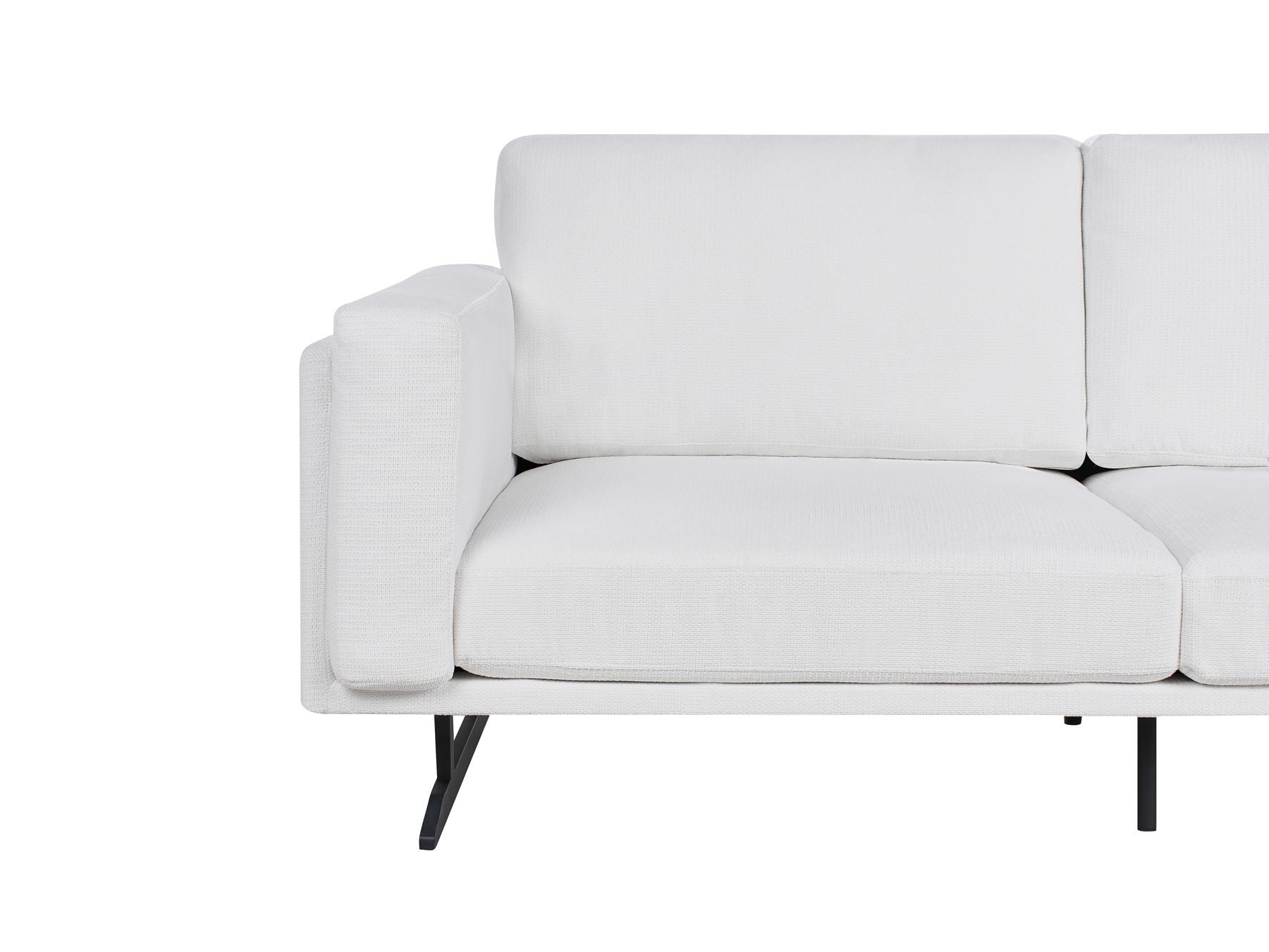 3 Seater Fabric Sofa White IDRE