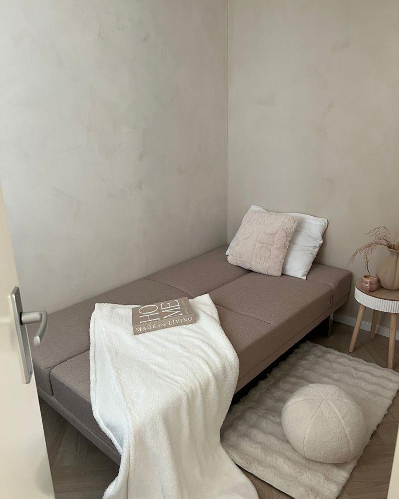 Fabric Sofa Bed Beige YORK