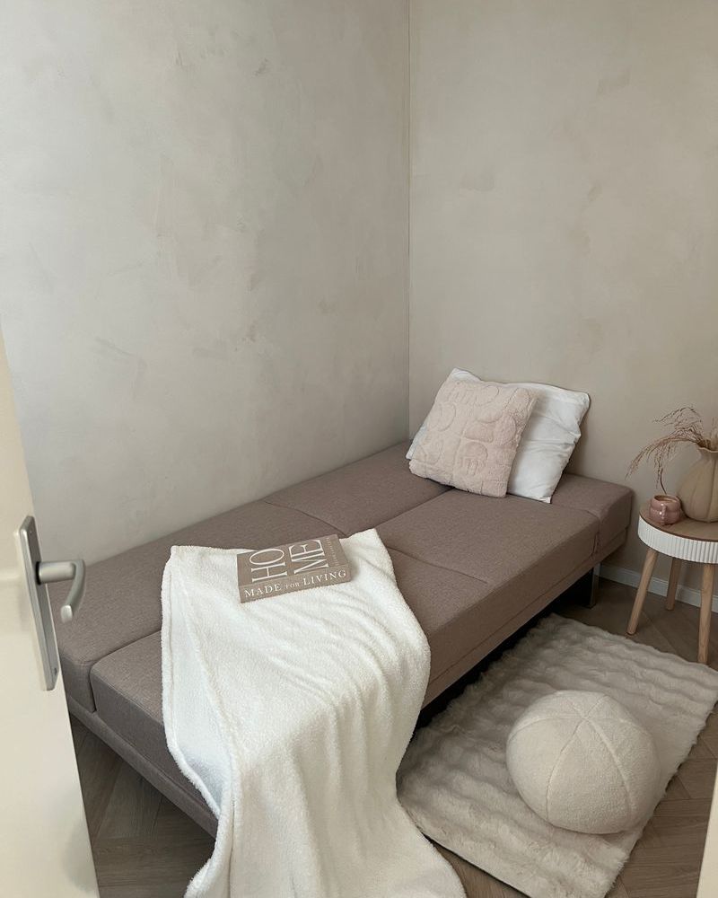 Fabric Sofa Bed Beige YORK