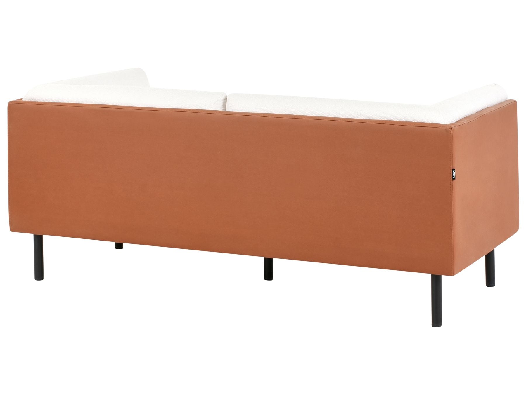 2 Seater Faux Leather Sofa Off-White and Brown VORGOD