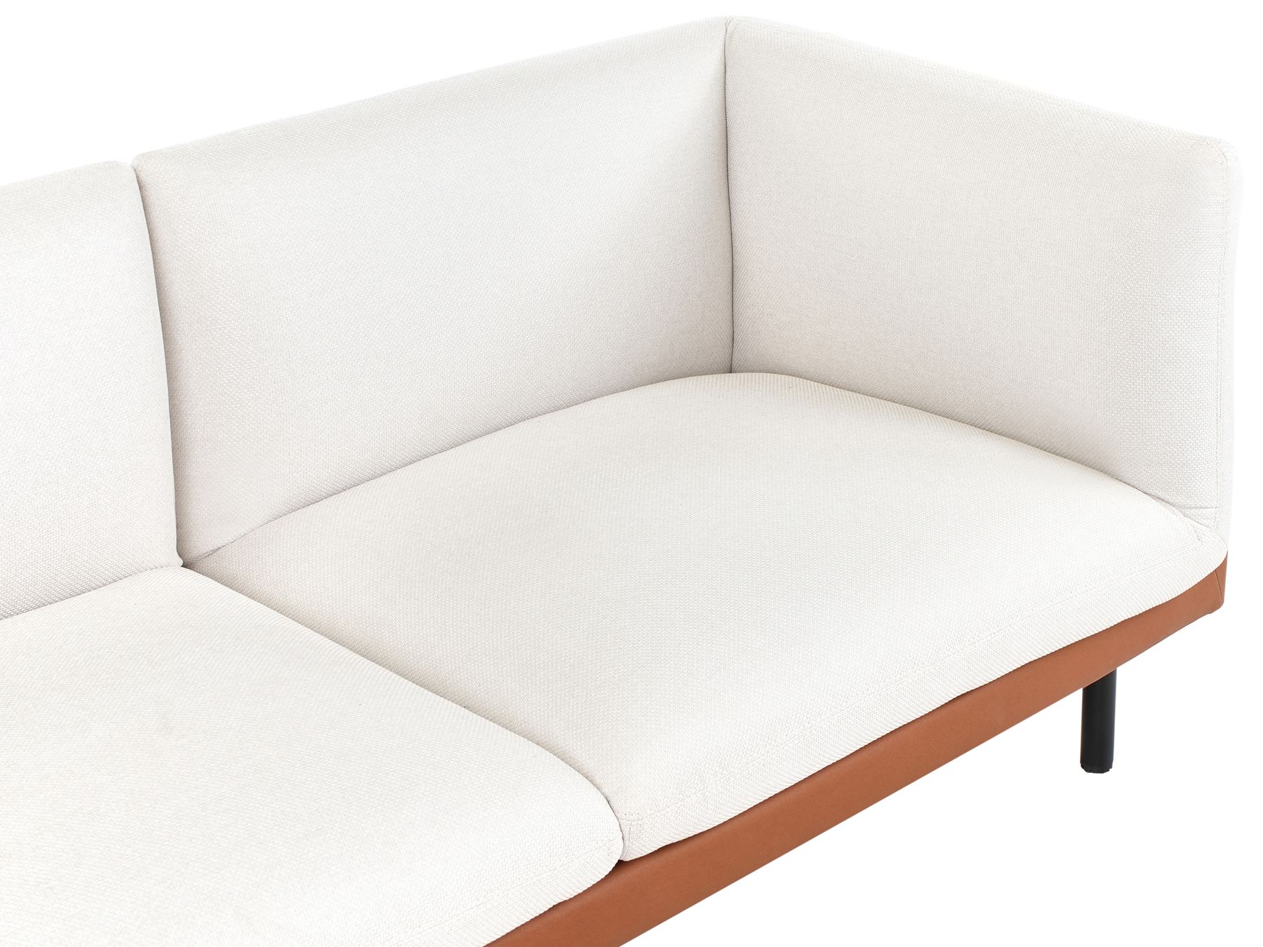 2 Seater Faux Leather Sofa Off-White and Brown VORGOD