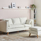 3 Seater Fabric Sofa with Ottoman White DALVIK