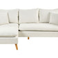 3 Seater Fabric Sofa with Ottoman White DALVIK